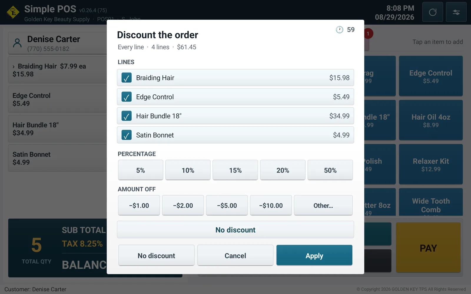 Discounting a line