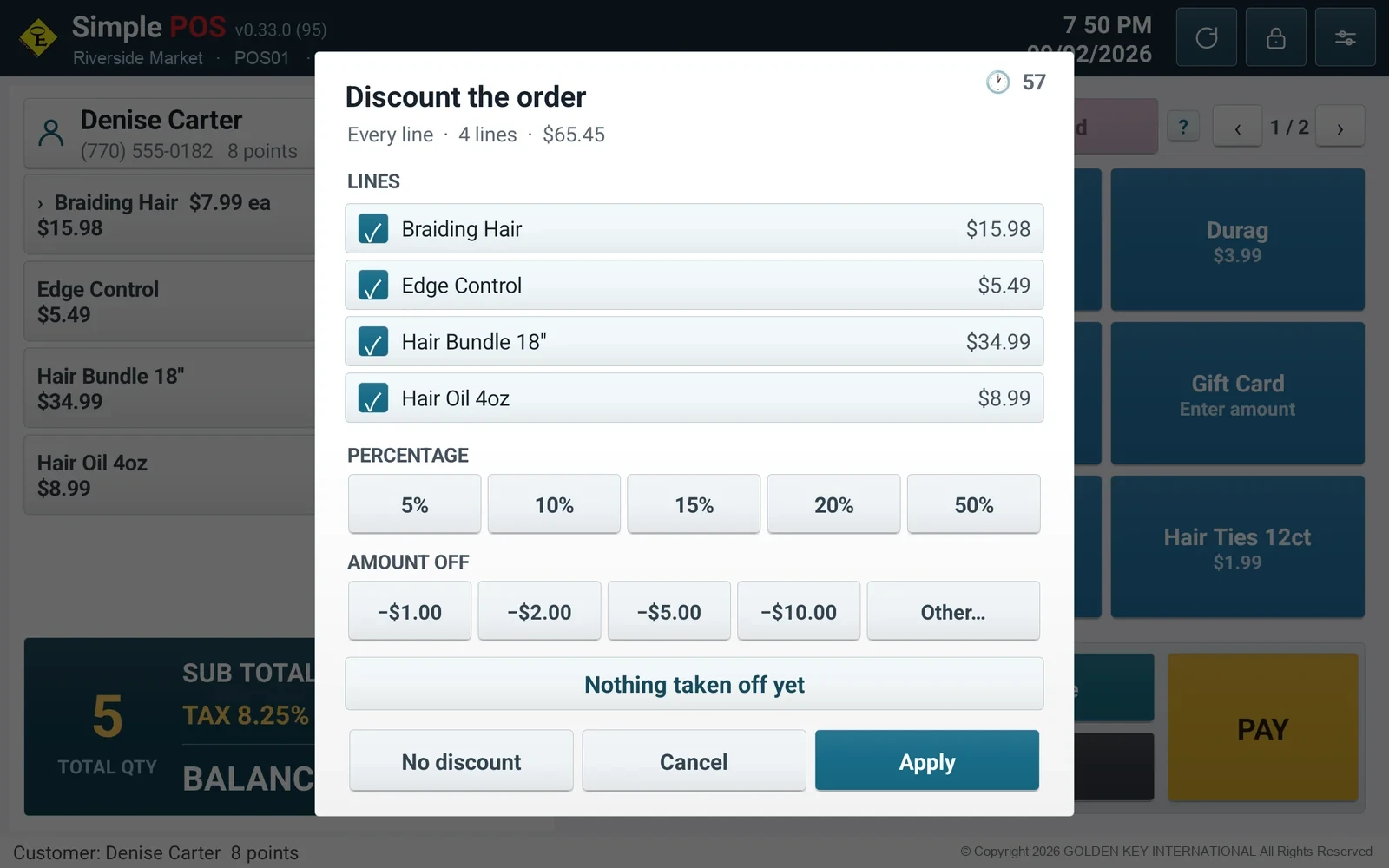 Entering a discount