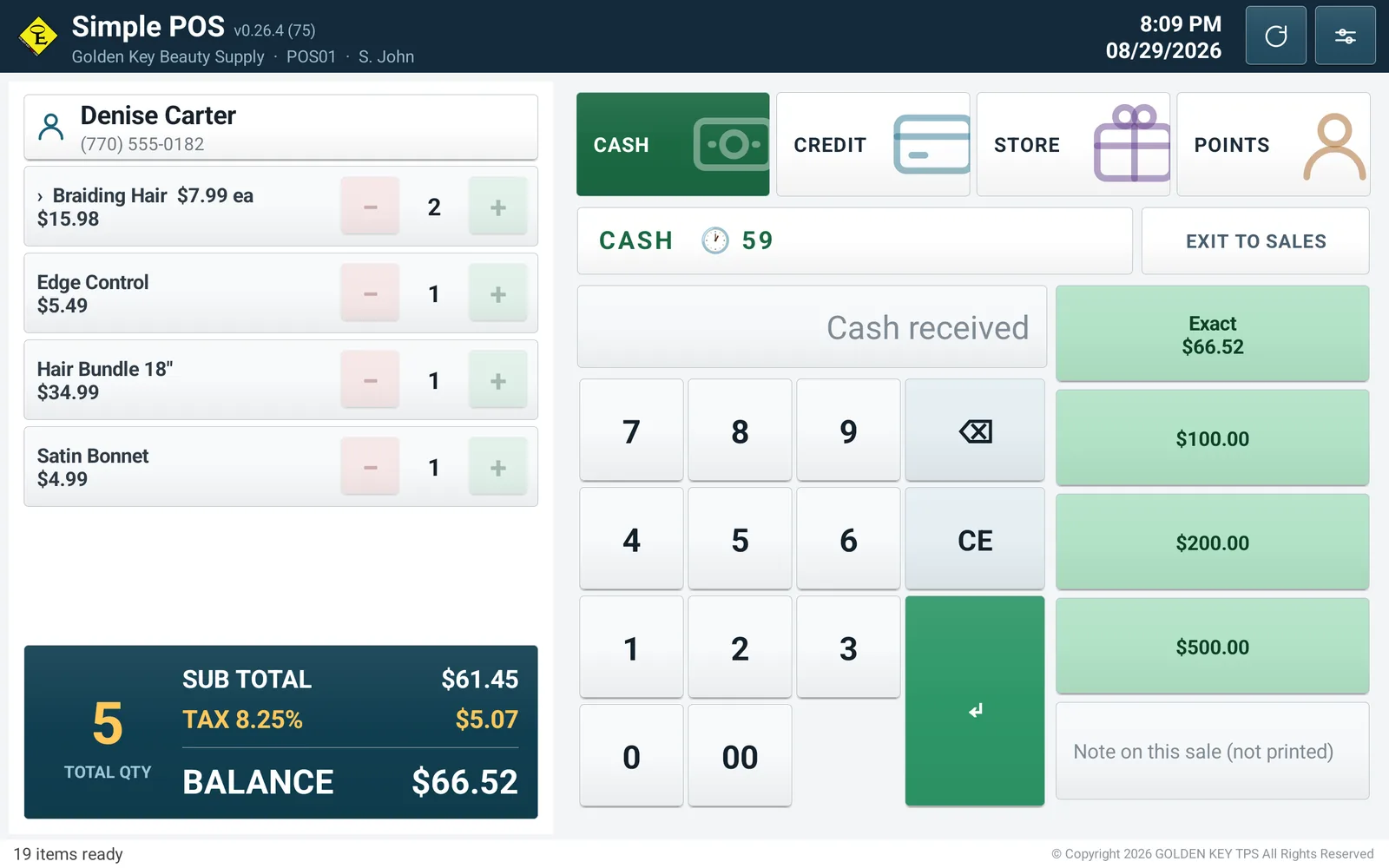 Taking payment beside the order